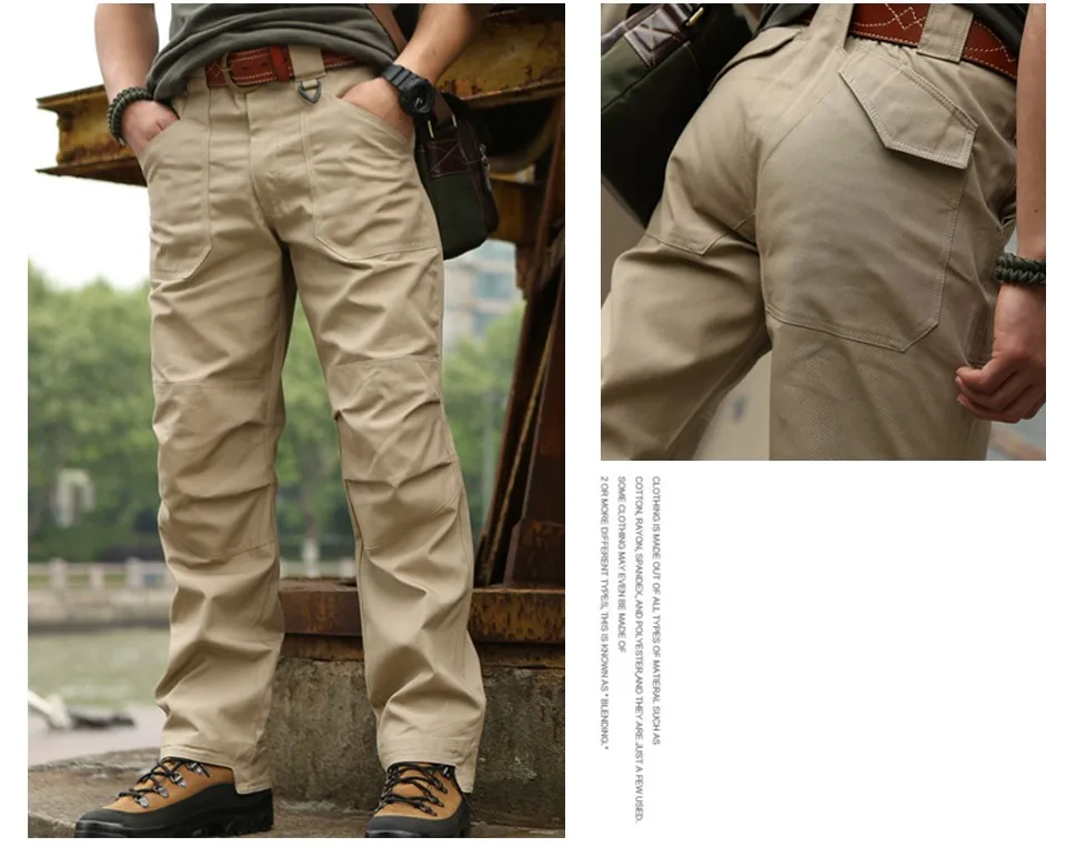 CQB Outdoor Camping Tactical Sports Men's Pants Multi-Pockets for Riding Hiking Trekking Cotton Breathable Overalls Trousers