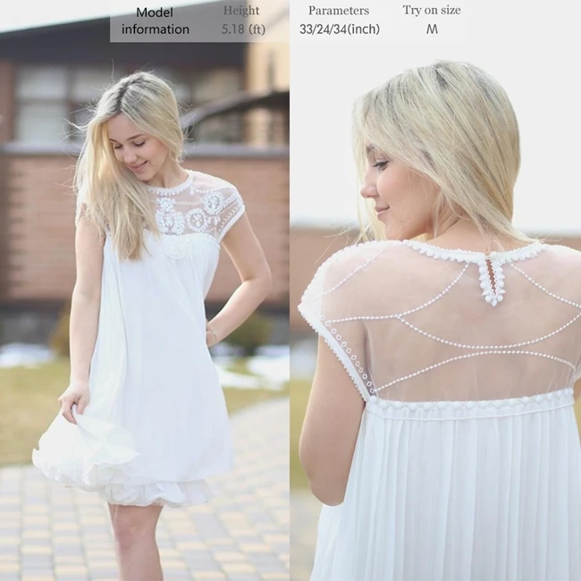 Летнее платье женское Emboridery Кружева Плиссе Короткие Шифон платья Sexy Party Платья Элегантный Повседневная Абрикос коктейльное платье