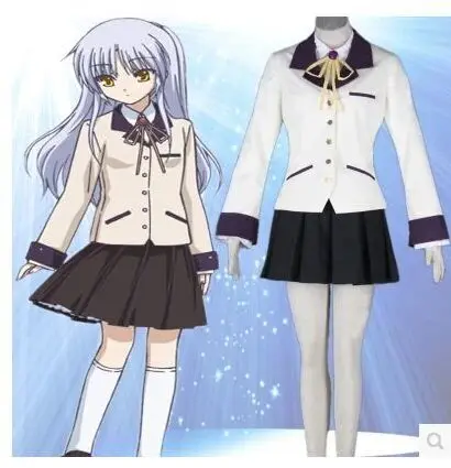 Аниме Angel Beats Tachibana Kanade костюм для косплея Униформа на заказ пальто + рубашка юбка