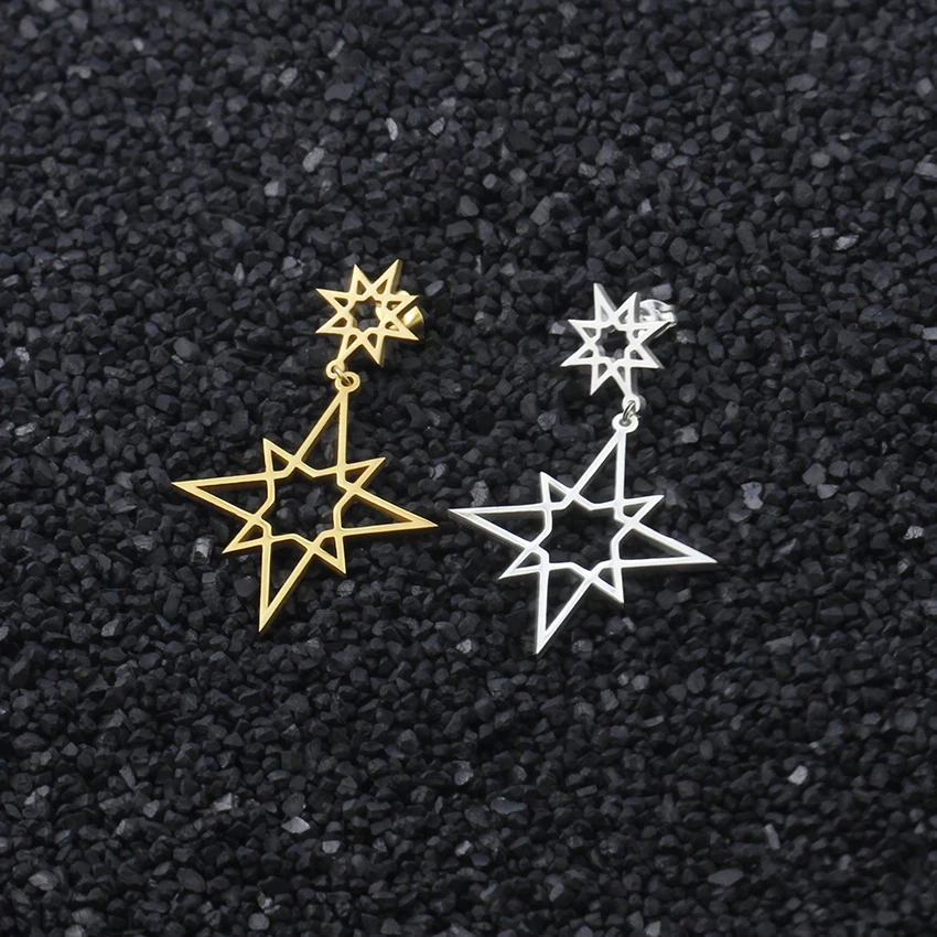 Женские серьги-подвески из нержавеющей стали золотого и серебряного цвета |