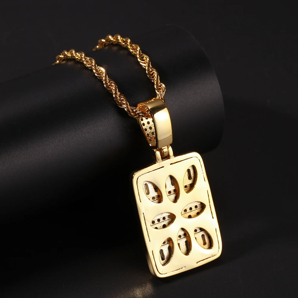 Uwin квадратная Военная карта кулон AAA кубический циркон Bling Iced Out золотой цвет мужская хип хоп ювелирные изделия для подарка