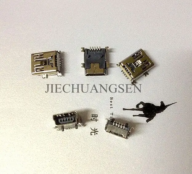 Высококачественный Железный Micro USB гнездовой 5 контактный разъем SMT разъемы MINI