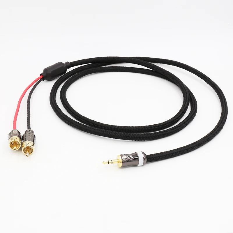 Аудиокабель Hi-Fi 2 rca на 3 5 мм прямоугольный стерео штекер 1 аудиовидео кабель |