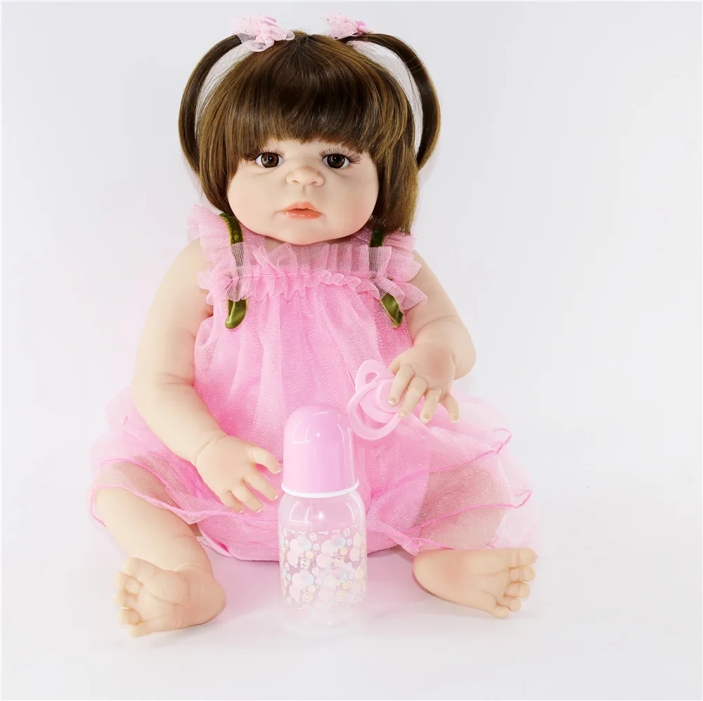 

DollMai bebe doll full silicone baby dolls alive 23"57cm newborn girl toddler doll gift bonecas reborn corpo de silicone real