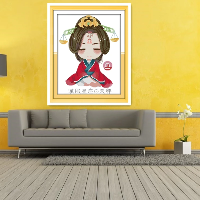 Hanfu Созвездие весы DMC Вышивка крестом ткань китайский Счетный крест наборы узоров