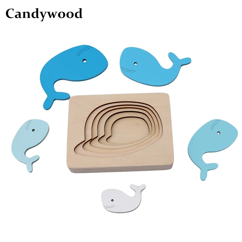 Candywood деревянный пазл животное в коробке кролик/птичка/КИТ многослойная