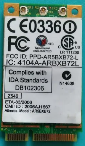 Atheros AR5418 AR5008 AR5BXB72 Mini PCI e 300 Мбит/с Беспроводной Wi Fi Card FRU:42T0825 для IBM X60 X61 T60 T61 Z60 Z61 R60