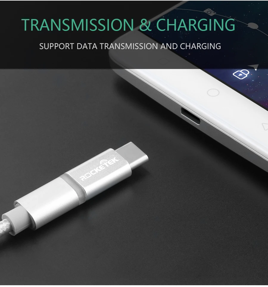Rocketek Micro USB-type c OTG адаптер алюминиевый телефон тип-c аксессуары мужской разъем для Xiaomi Oneplus LG Nexus 5X6