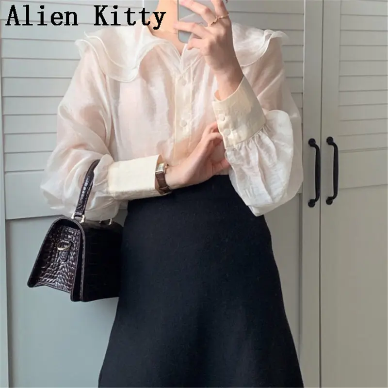 Безрукавка Alien Kitty Элегантная универсальная рубашка с двойными оборками