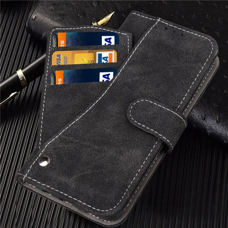 Кожаная сумка для samsung S10, S10e, S9, S8 plus, S7, Note 10, 9, 8, чехол-кошелек, матовая откидная крышка для iPhone 11 Pro, XS Max, X, XR, 7, 6s
