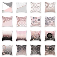 hot selling pillow cover ins nordic wind rose gold powder luxury printing square zippered pillow sham personalized pillowcase