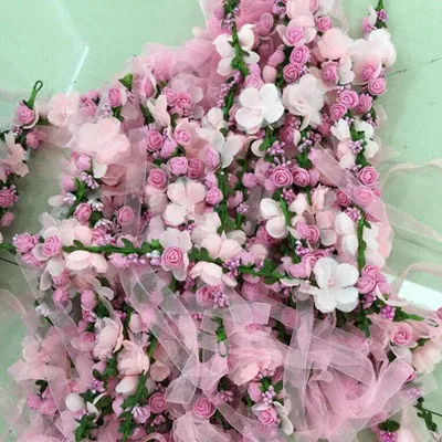 Pink Короны, диадемы, гирлянды, повязки для волос, вечерние, свадебные аксессуары для волос, с узорами, ручной работы, романтические украшения с цветами - Цвет: Pink