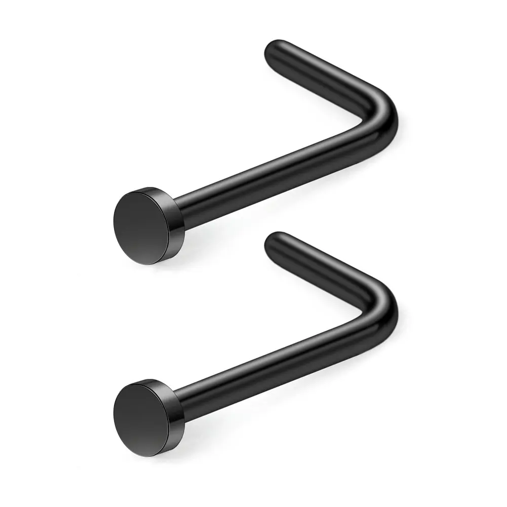 JFORYOU 18G 20G 316L Surgical Steel Nose Stud Ring L Shaped with 2MM Flat Top Piercing Jewelry 2-6PCS | Украшения и аксессуары