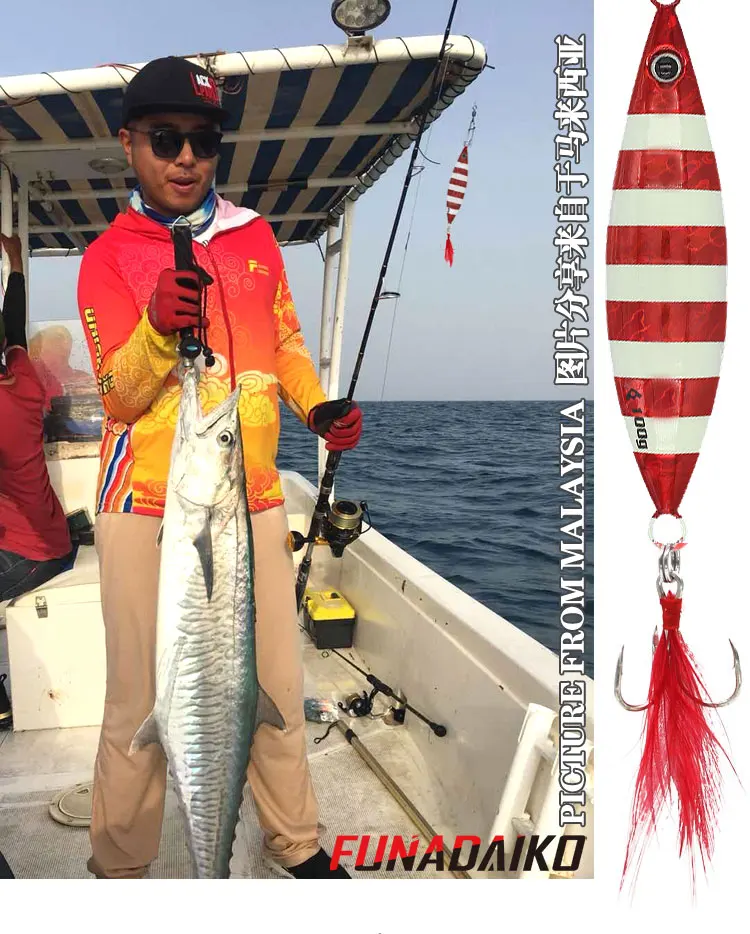 FUNADAIKO морская вода Мормышка, приманки для рыбалки медленная лодка рыбалка светящийся яркий jingging приманка на пляже литья джиг 80 г/100 г/120 г