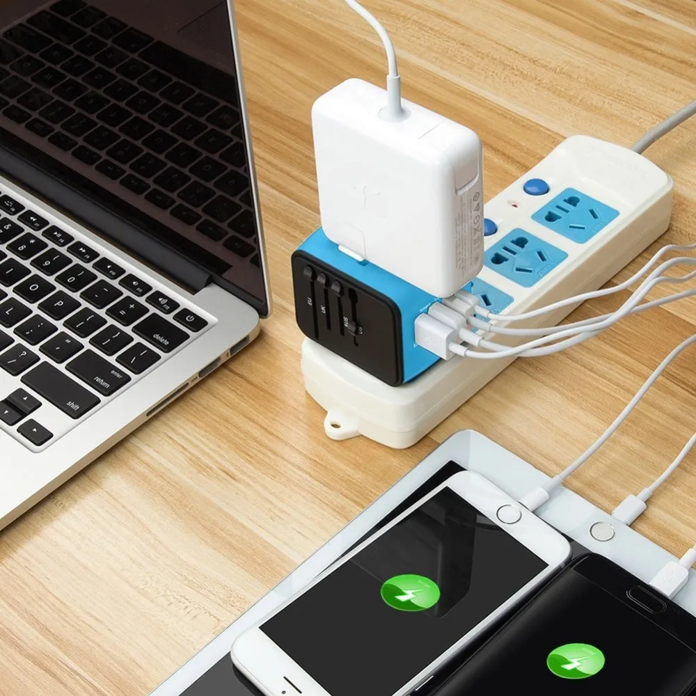 Lgsixe A -104 Universal Travel Adapter 2.4A Dual USB Wall Charger eu to us plug in adaptor EU UK US AU | Электроника