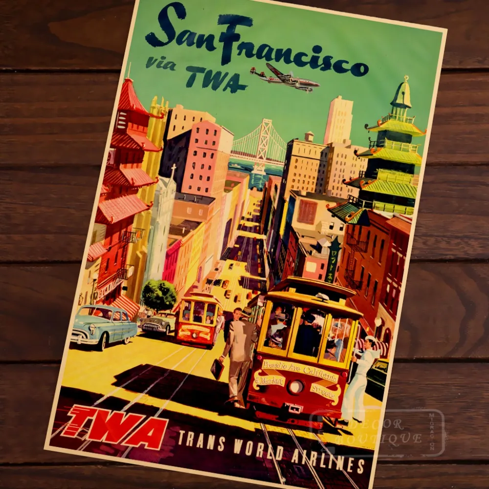 Винтажный постер для путешествий в стиле ретро декоративная крафт бумага