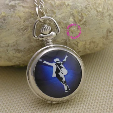 Оптовая продажа модные кварцевые карманные часы Майкла Джексона ожерелье