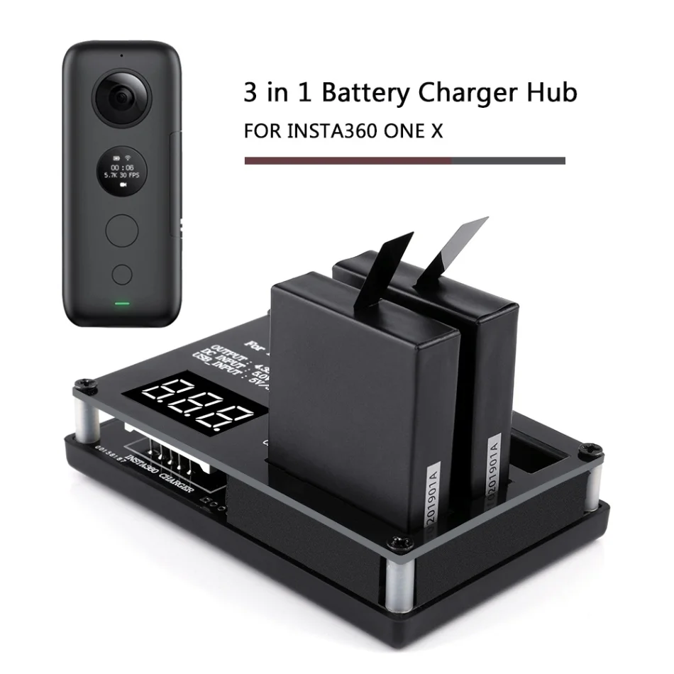 Хаб 3в1 микро USB зарядное устройство для Insta360 ONE X панорамная камера с дисплеем
