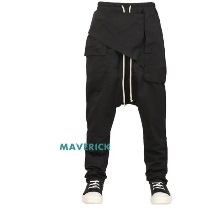 28 46 2021 Новинка Мужская одежда из хлопка с заниженным пахом брюки Асимметричная