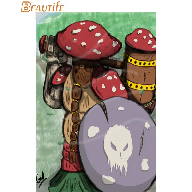 Custom Mushroom Poster Cloth Silk Home Decoration Wall Art Fabric Print 30X45cm 40X60cm.50X75cm 60X90cm Дом и сад
