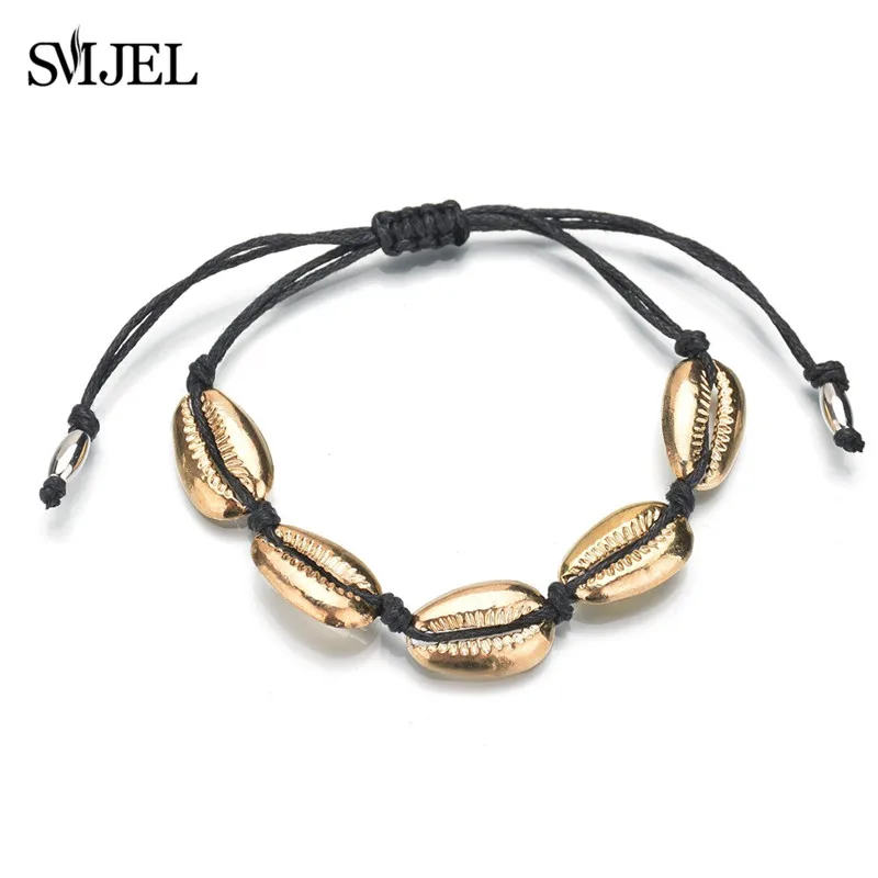 Bracelet 207 Ожерелье из натуральной белой веревки для женщин, модное богемное ожерелье с кулоном в виде раковины каури, колье, летнее пляжное ювелирное изделие - Окраска металла: Bracelet 207