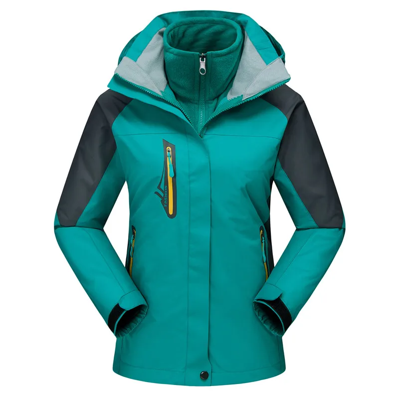 Women Greeen RAY GRACE зимняя куртка женская мужская водонепроницаемая куртка флисовая подкладка теплый костюм походная куртка горные альпинистские Chaquetas - Цвет: Women Greeen