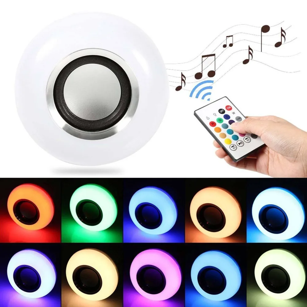 E27 12 Вт Яркая Цветная (RGB) Светодиодная лампа Bluetooth Беспроводной Музыка Аудио