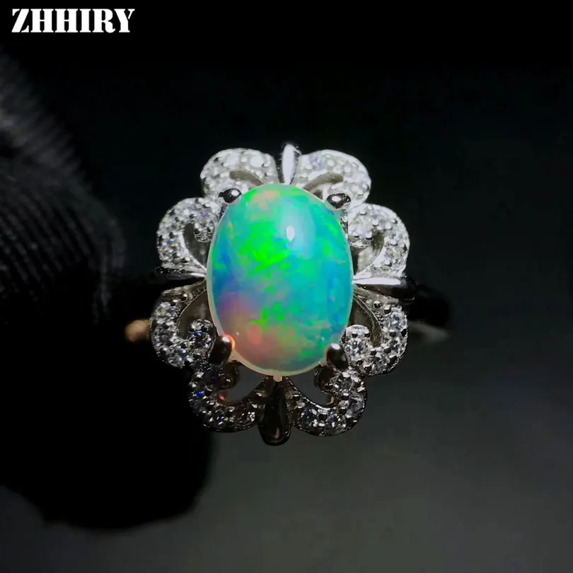 Женское кольцо с натуральным огненным опалом из серебра 925 пробы|sterling silver ring|solid