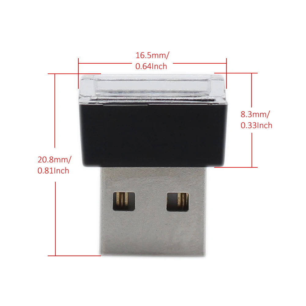 2 шт. автомобильный атмосферный светильник s светодиодный мини USB сигаретный Светильник Универсальный окружающий светильник портативный красный синий белый розовый DC 5 В