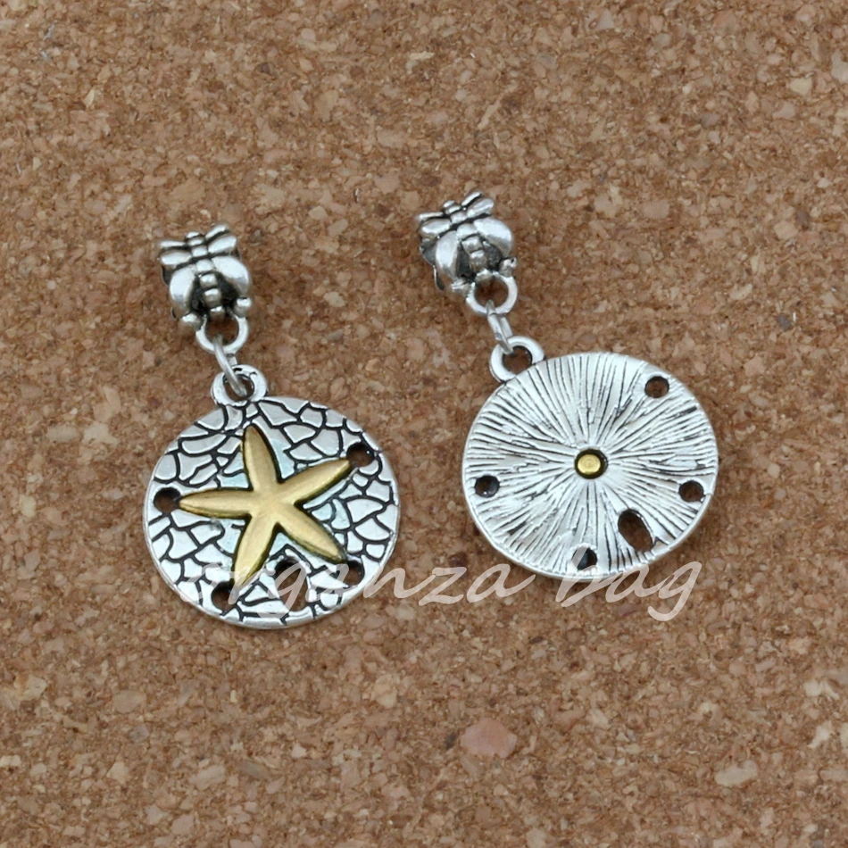 

5pcs/lot Dangle Lovely Starfish Alloy Charm Big Hole Beads Fit European Charm Bracelet Jewelry 19.8x34.5mm A-288a