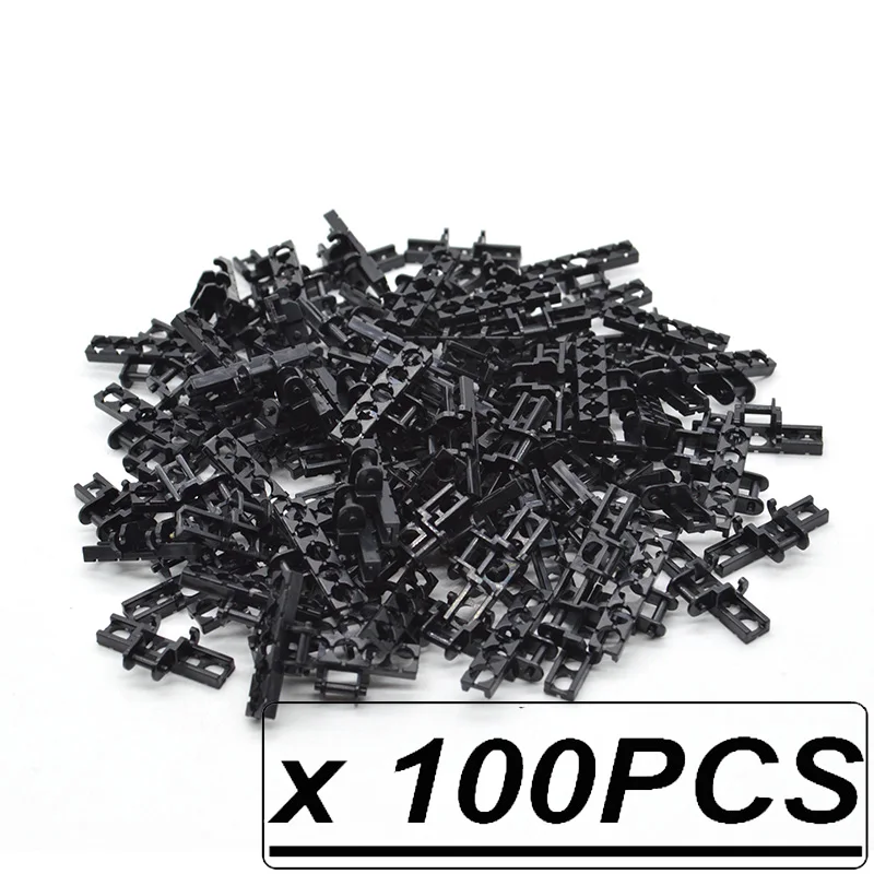 100pcs B90070 BLK 100 MOC Танк гусеницы звенья цепи Technic Gears транспортные средства Трактор БУЛЬДОЗЕР грузовик модель строительный блок игрушки 3711 15379 88323 - Цвет: 100pcs B90070 BLK