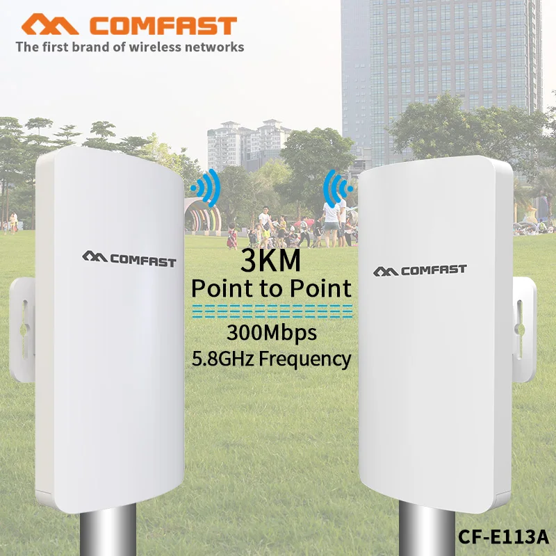 2 шт 3 км 5 ГГц Comfast CF-E113A высокой мощности открытый Wi-Fi повторитель 300 Мбит/с беспроводной Wifi маршрутизатор AP расширитель мост Nano станция cpe