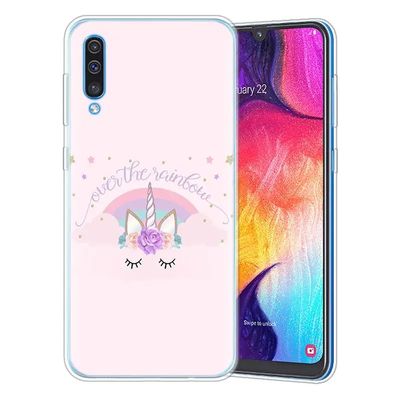 18 Мой Единорог для девочек чехол для samsung A50 A70 A60 A40 A30 A20 A20e A10 M30 M20 M10 A7 A9 силикона ТПУ с рисунком Роскошный телефон чехол Coque - Цвет: 18