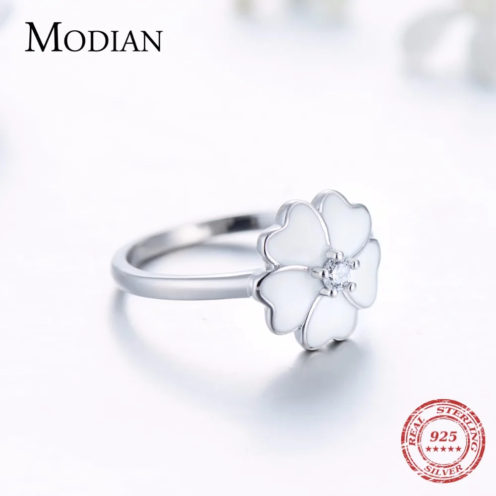 Modian 100% реальные 925 серебро белые эмалированные броши ювелирные изделия циркония