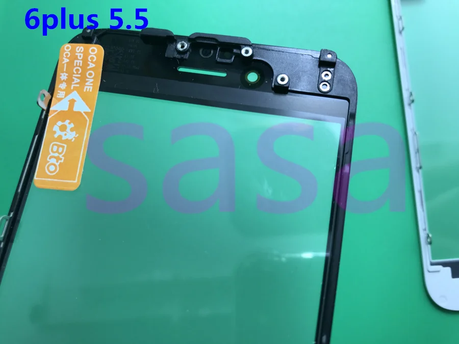 

50pcs/lot Original 3 in 1 LCD Front Touch Screen Glass Outer Lens+OCA glue film for iphone 6 plus 5.5inch with frame bezel