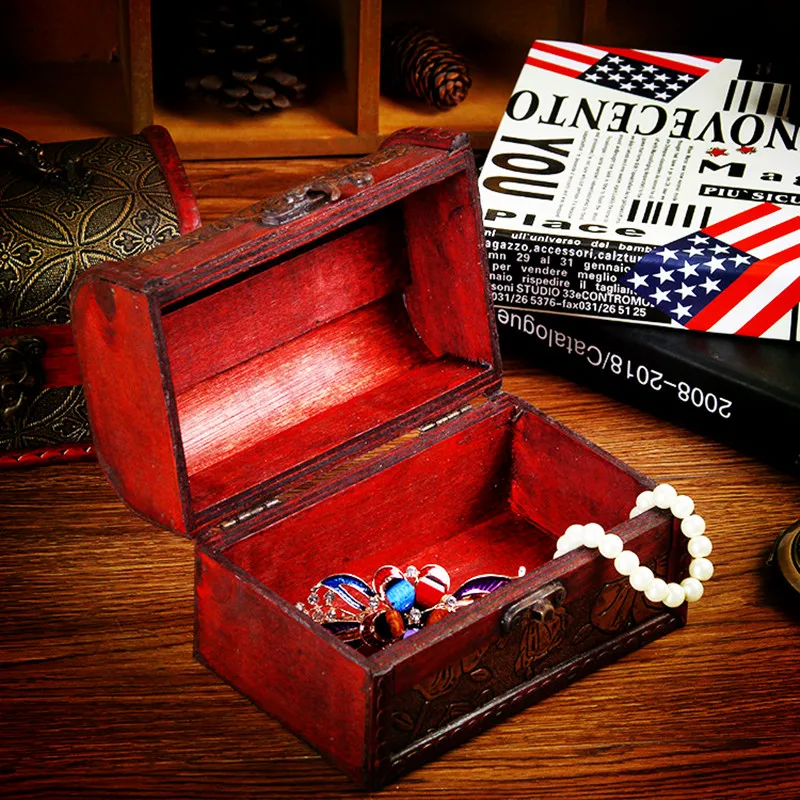 ASFULL Шикарный чехол держатель Деревянный пиратский ящик для хранения ювелирных