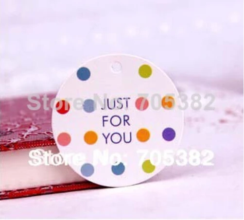 

4cm (with rope)Dot designs JUST FOR YOU Paper tags Paper Tags bookmark (SS-7118)