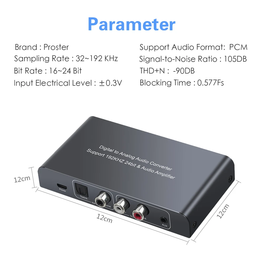Proster DAC цифро-аналоговый аудио конвертер с ИК-пультом дистанционного управления оптический Toslink коаксиальный для RCA 3,5 мм Jack адаптер