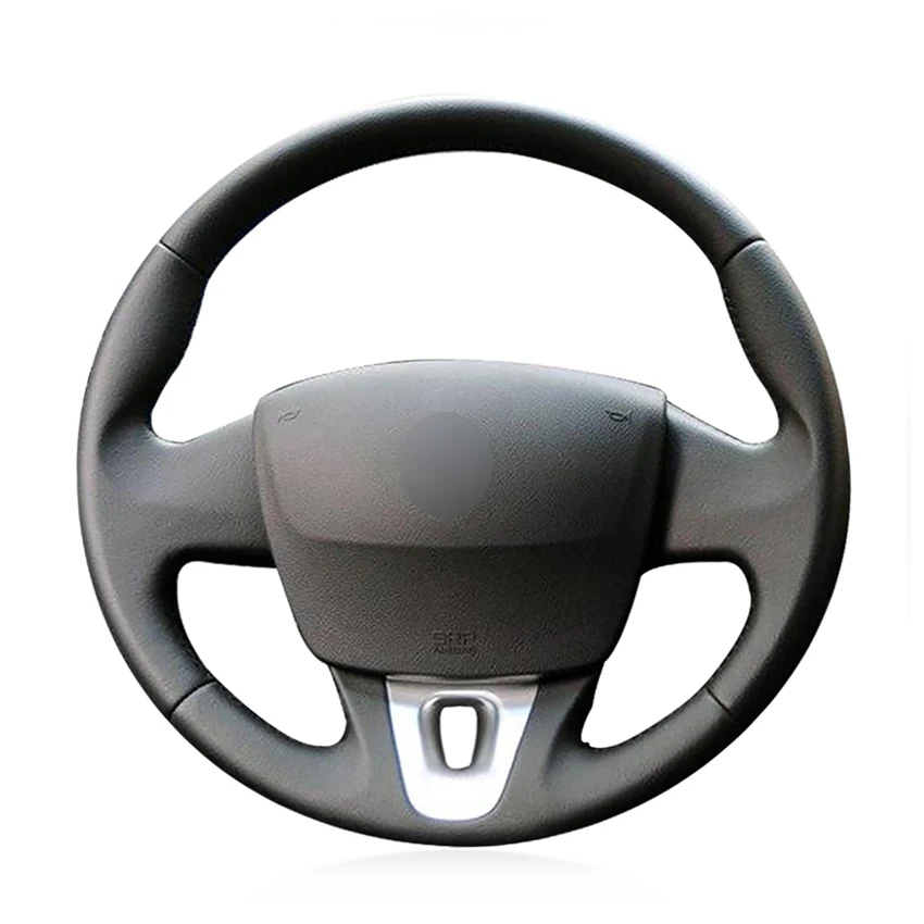 Чехлы рулевого колеса автомобиля из черной искусственной кожи для Renault Fluence ZE 2009