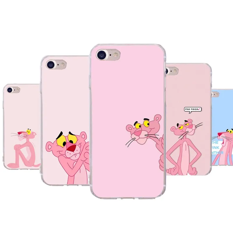 Розовая пантера силиконовая чехол для iPhone 7 Plus 6 S задняя крышка телефона iPhone7 8 X 6s 5s