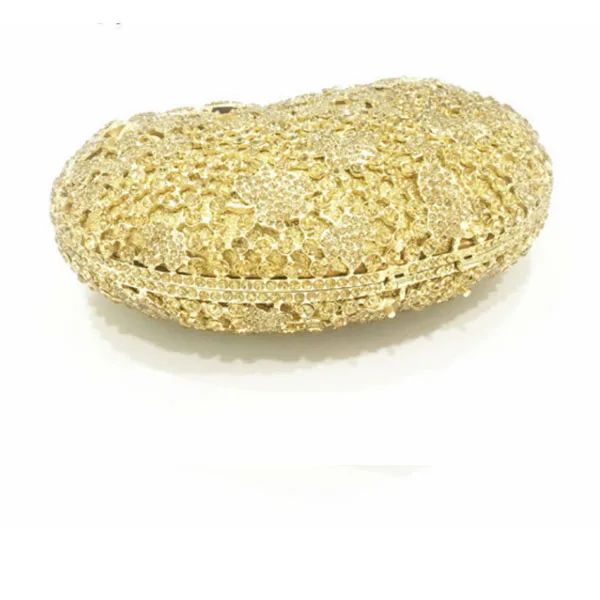 New Luxury Crystal Gold Clutches Bag Wedding Party Purse Women Bride Chain Shoulder Prom Female Evening bag for Bridesmaid | Багаж и сумки