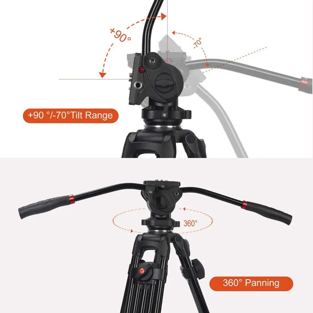 Штатив для камеры ASHANKS 190 см/74 8 дюйма DSLR студийной видеосъемки с жидкостной