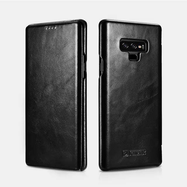 Black Icarer чехол из натуральной кожи для SAMSUNG Galaxy Note 9 чехол для телефона для Galaxy Note9 чехол из натуральной кожи с откидной крышкой - Цвет: Black