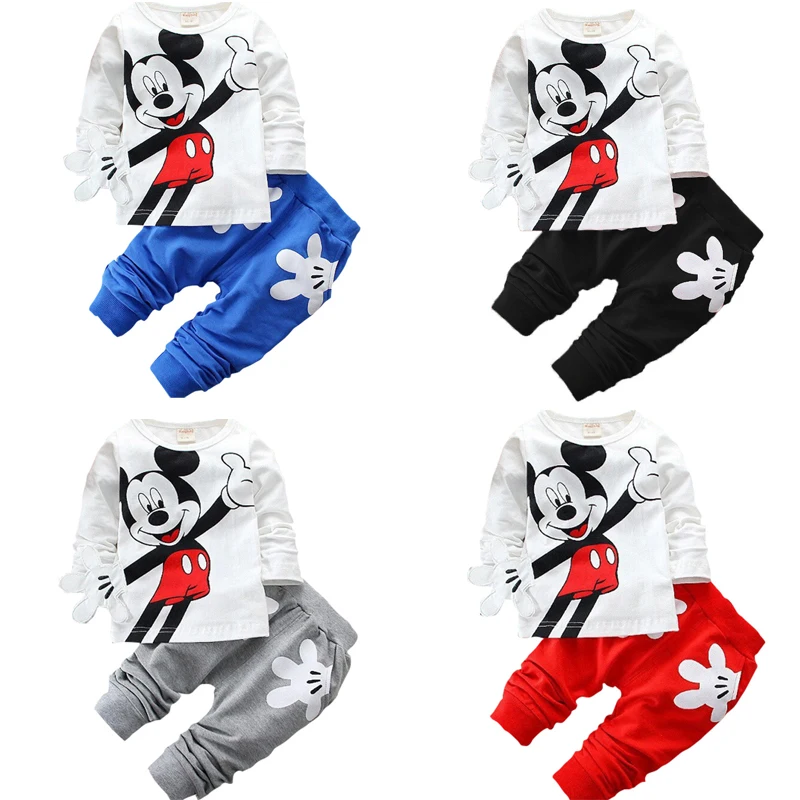 Осенне-зимняя одежда для отдыха с Микки Маусом мальчиков и девочек костюмы