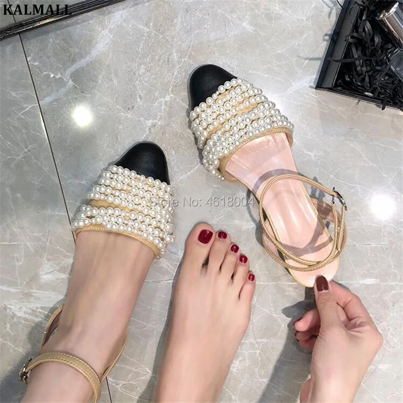 KALMALL/летние модельные туфли женские босоножки с бусинами Роскошные Босоножки на