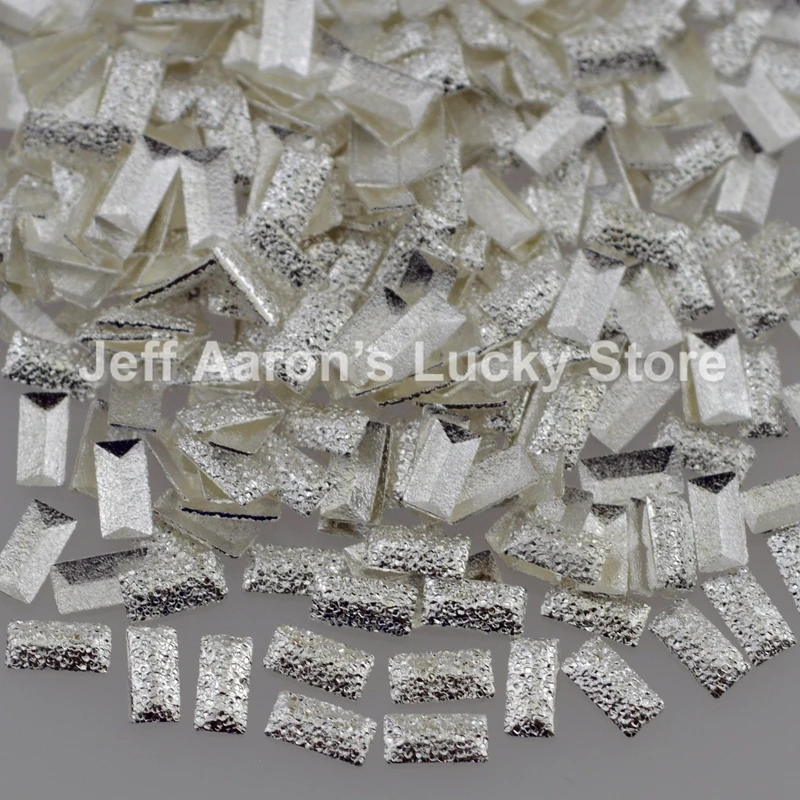 500 шт Золотые Серебряные Матовые металлические 3d украшения для дизайна ногтей
