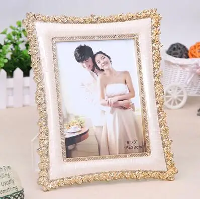 Golden Новая модная стильная креативная фоторамка из смолы для свадебных подарков RPF030 - Цвет: Golden