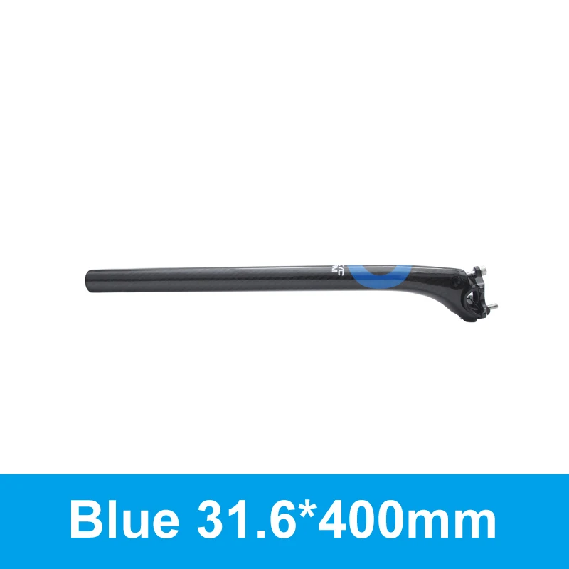 Blue 31.6X400mm Ультралегкая супер сила MTB велосипед или для шоссейного велосипеда, углеродный руль для велосипеда параллельно седлодержателях Запчасти 27,2/30,8/31,6*350/400 мм - Цвет: Blue 31.6X400mm