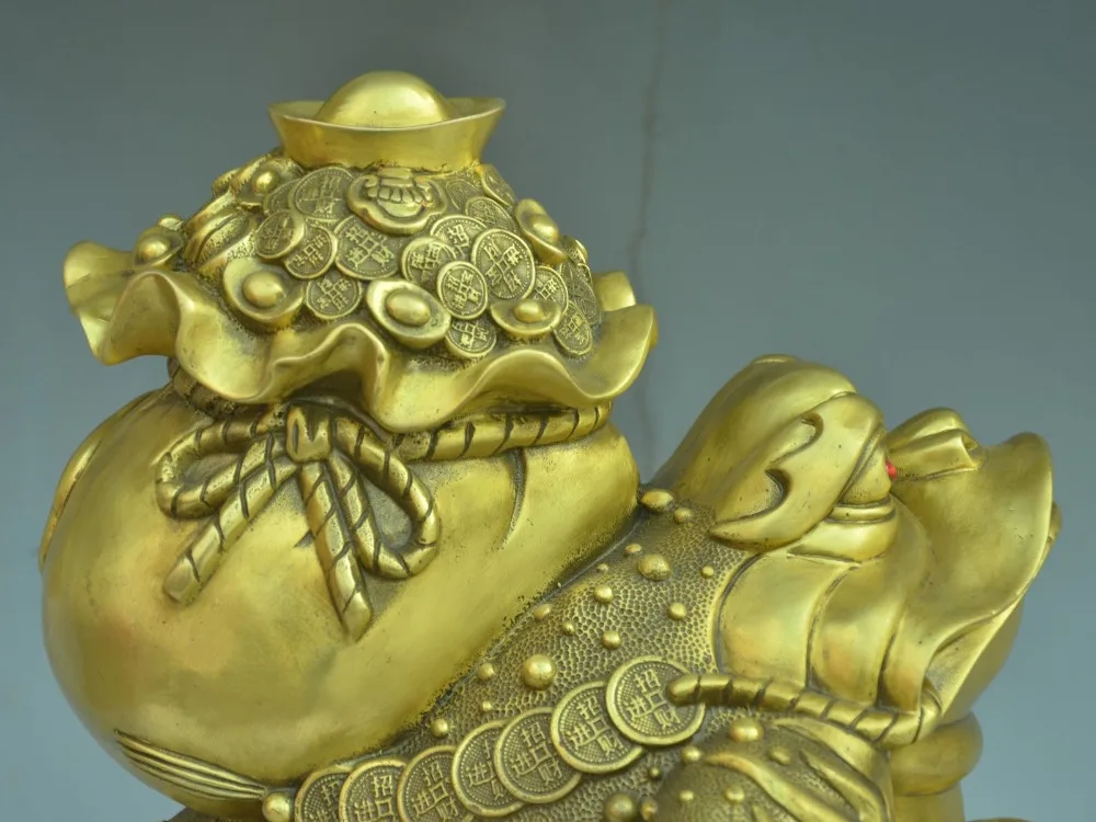 11" Chinese Copper Feng shui Animal Money Yuan bao Toad Statue | Дом и сад