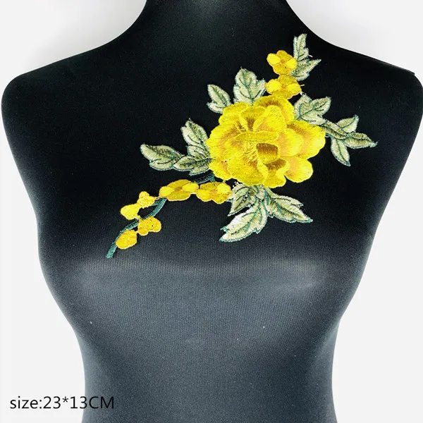 yellow2 Вышивка Патчи Швейные аксессуары DIY нижнее белье ручной работы постельное белье женская одежда Декор нашивки в виде цветков розы поставки - Цвет: yellow2